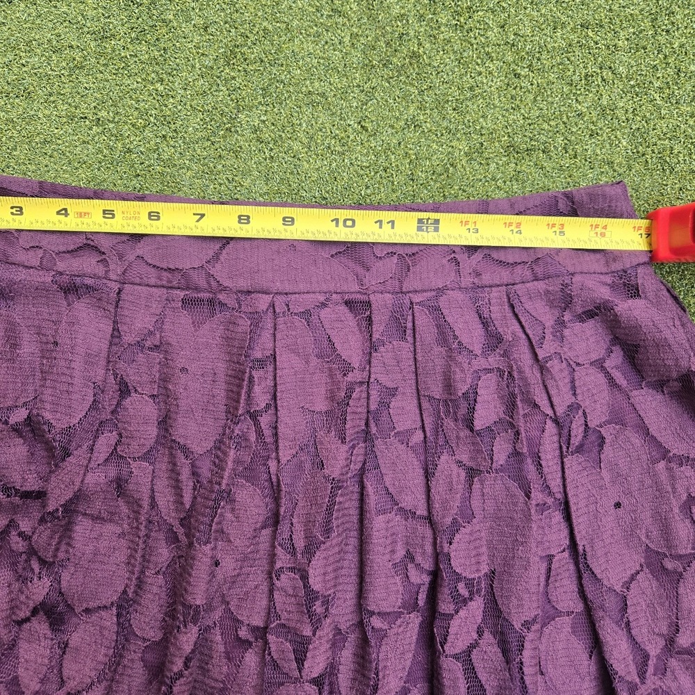 LOFT Skirt Women's 12P Purple Lace Floral Mini Ann Taylor - Picture 9 of 9